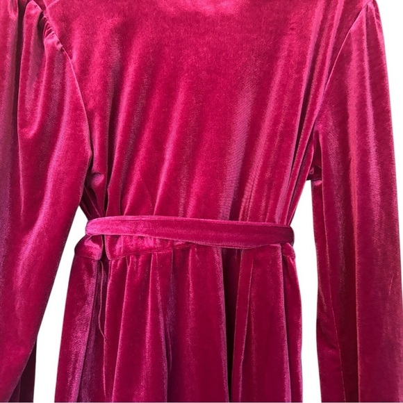 Nine West Pink Velour Wrap Dress Size Extra Large (XL) - Picture 4 of 8